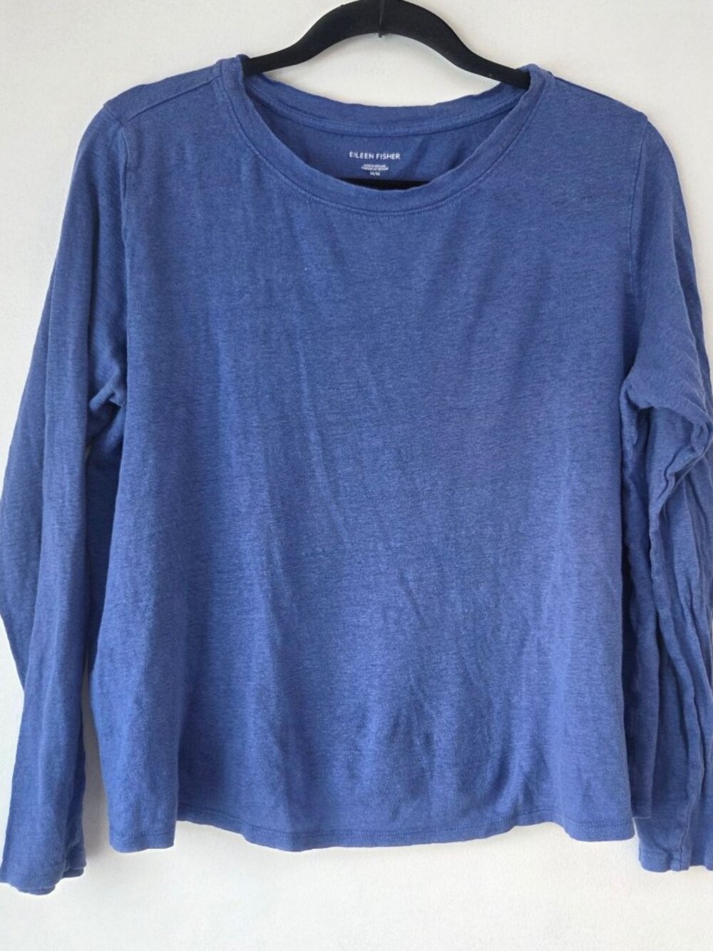Eileen Fisher 100% Linen Long Sleeve Shirt T-Shirt Beachy Lightweight Blue M